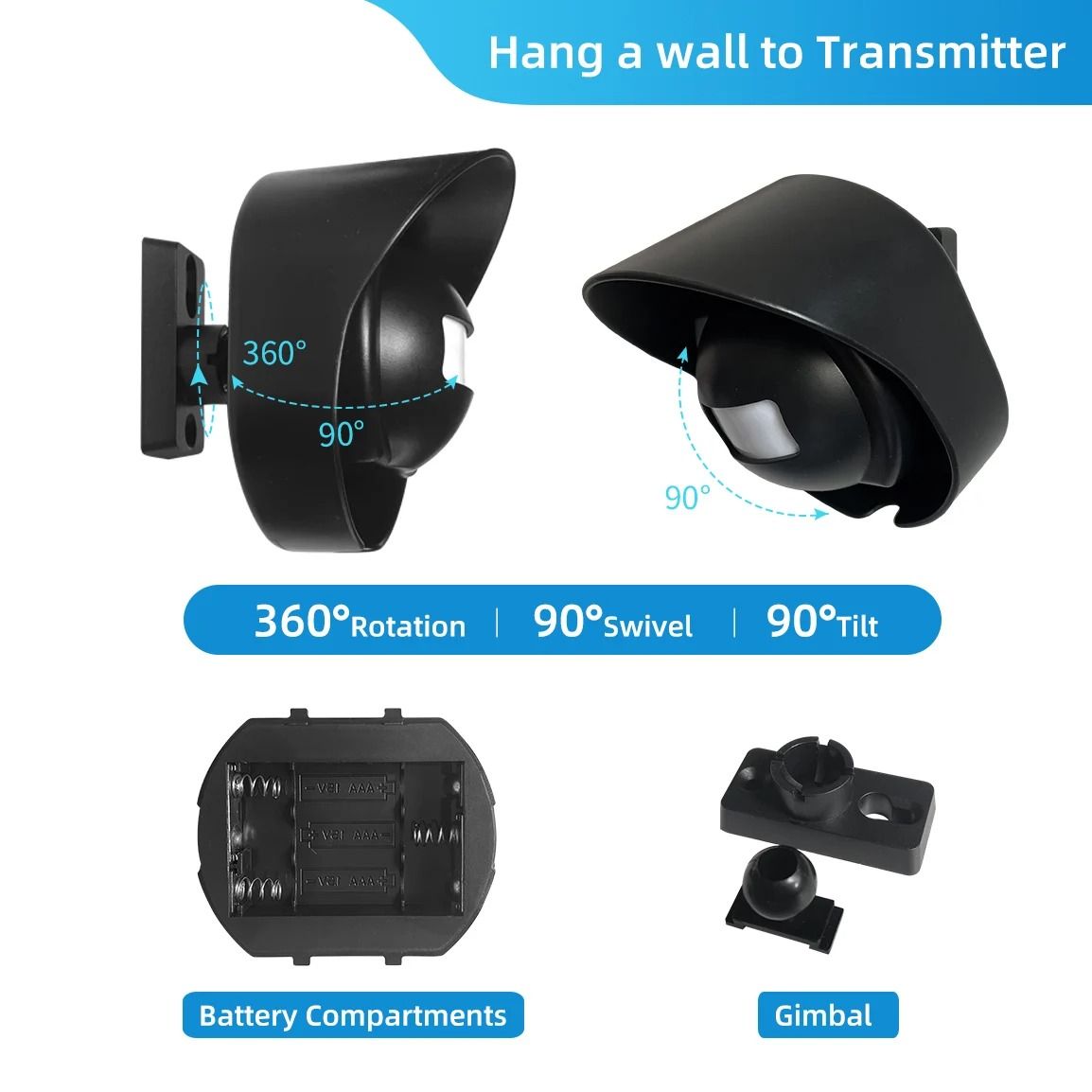 Wireless Motion Sensor Doorbell With Infrared Detector And Receiver 3