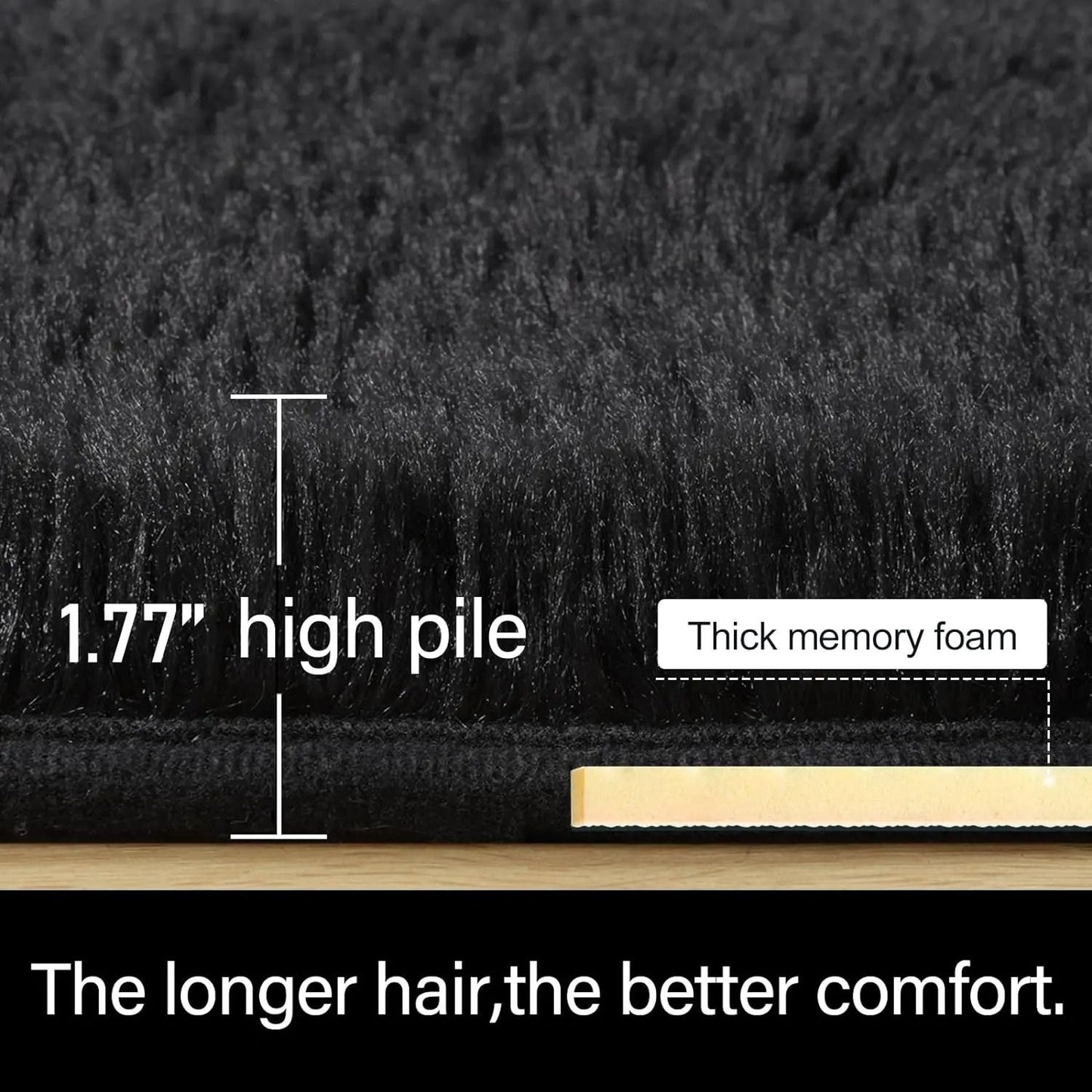Fluffy Area Rug For Bedroom And Living Room With Non Slip Backing 3