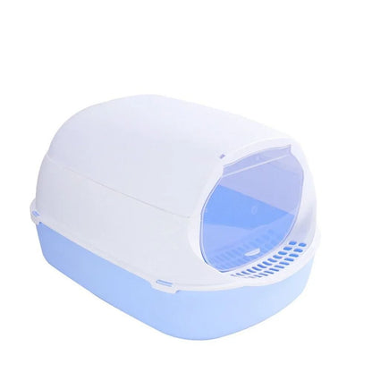 Semi Enclosed Cat Litter Box Splashproof Kitty Toilet With Cleaning Basin 11