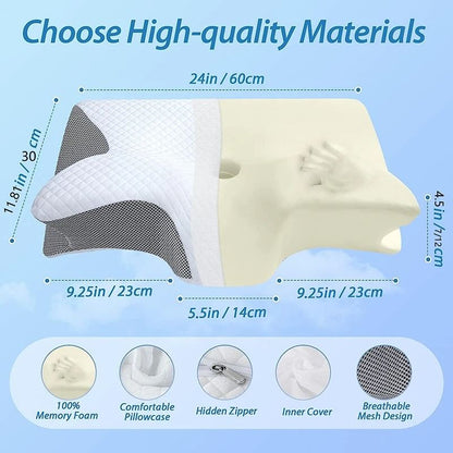 Memory Foam Cervical Pillow Ergonomic Contour Pillow For Neck Pain Relief 2