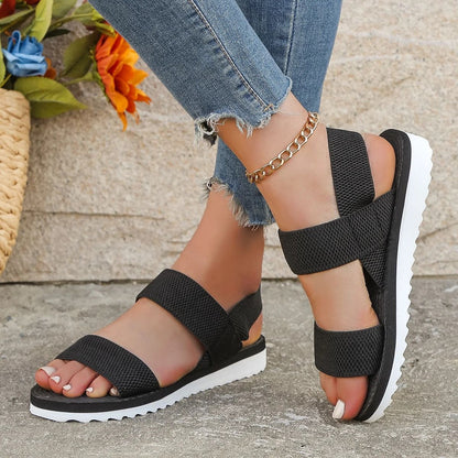 Women Flat Sandals Anti Slip Comfortable Lace Up Summer Shoes