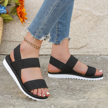 Women Flat Sandals Anti Slip Comfortable Lace Up Summer Shoes 1