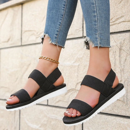 Women Flat Sandals Anti Slip Comfortable Lace Up Summer Shoes 3