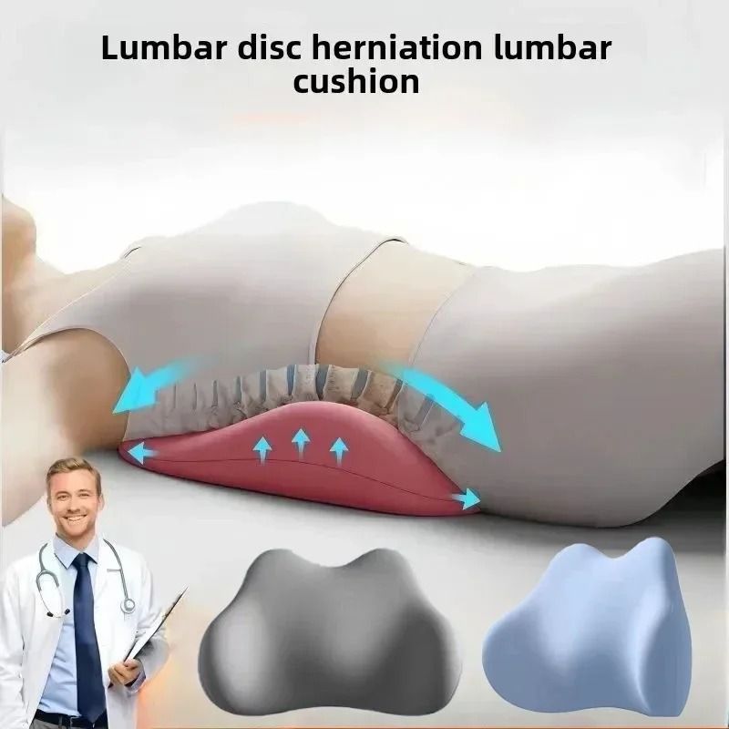 Lumbar Support Cushion Ergonomic Memory Foam Back Pillow for Sleeping and Spine Relief