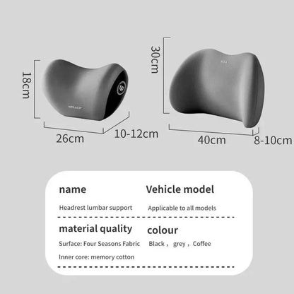 Car Memory Foam Neck Pillow And Lumbar Cushion Backrest Support 1