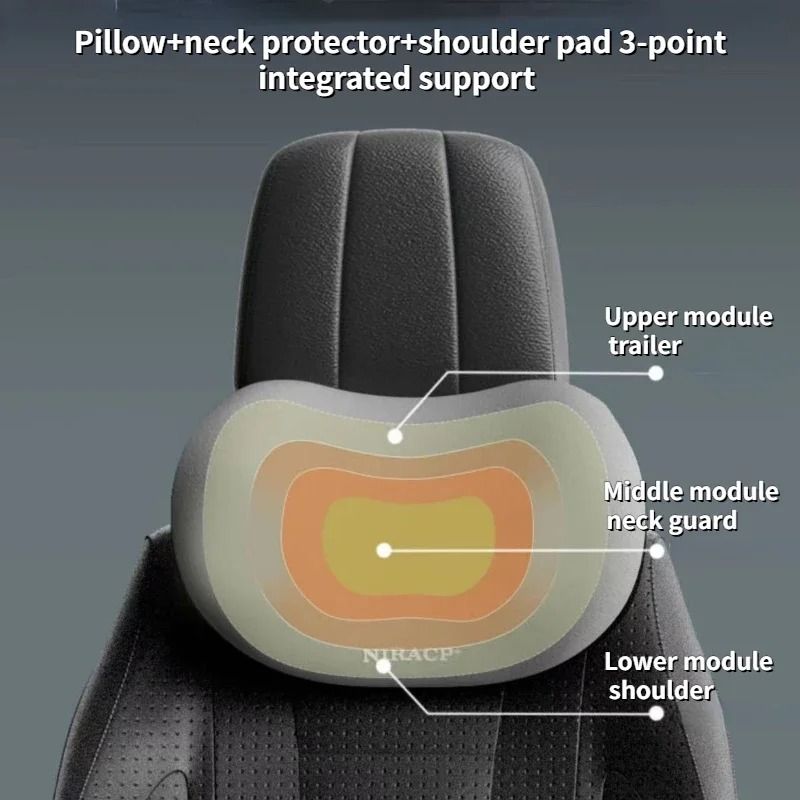 Car Memory Foam Neck Pillow And Lumbar Cushion Backrest Support 3