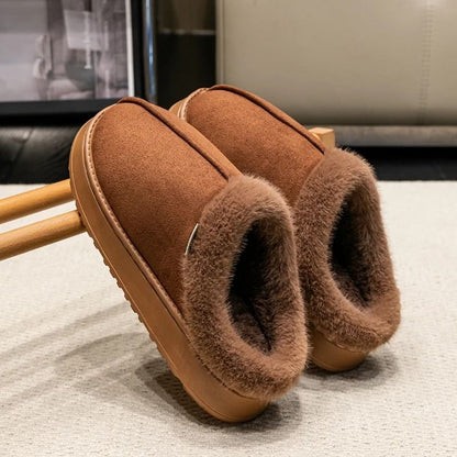 Fluffy Winter Slippers with Thick Sole Anti Slip Warm Indoor Shoes for Men and Couples