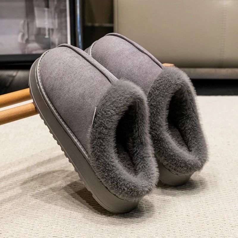 Fluffy Winter Slippers With Thick Sole Anti Slip Warm Indoor Shoes For Men And Couples 9