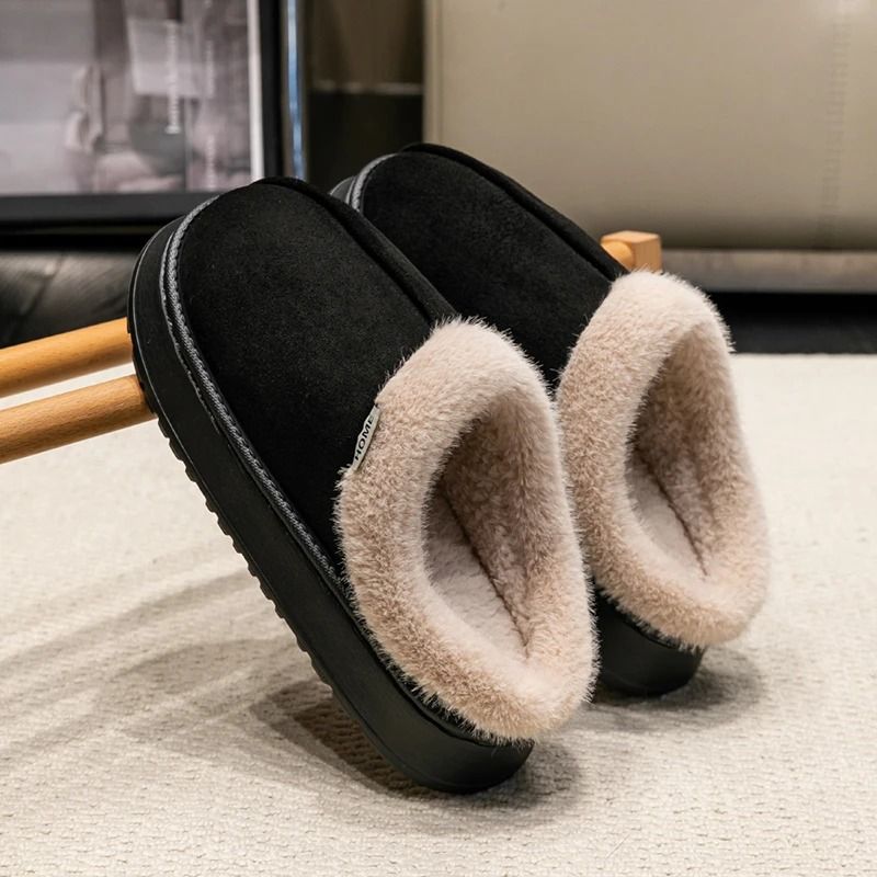 Fluffy Winter Slippers With Thick Sole Anti Slip Warm Indoor Shoes For Men And Couples 8