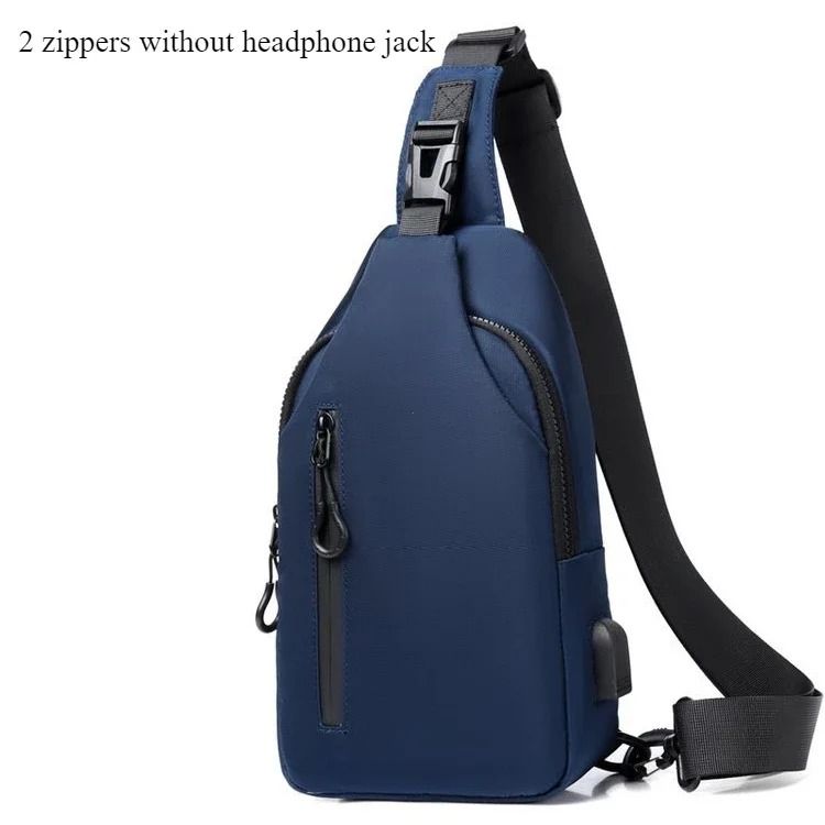 Mens Crossbody Chest Bag With USB Charging Port Casual Shoulder Bag 13