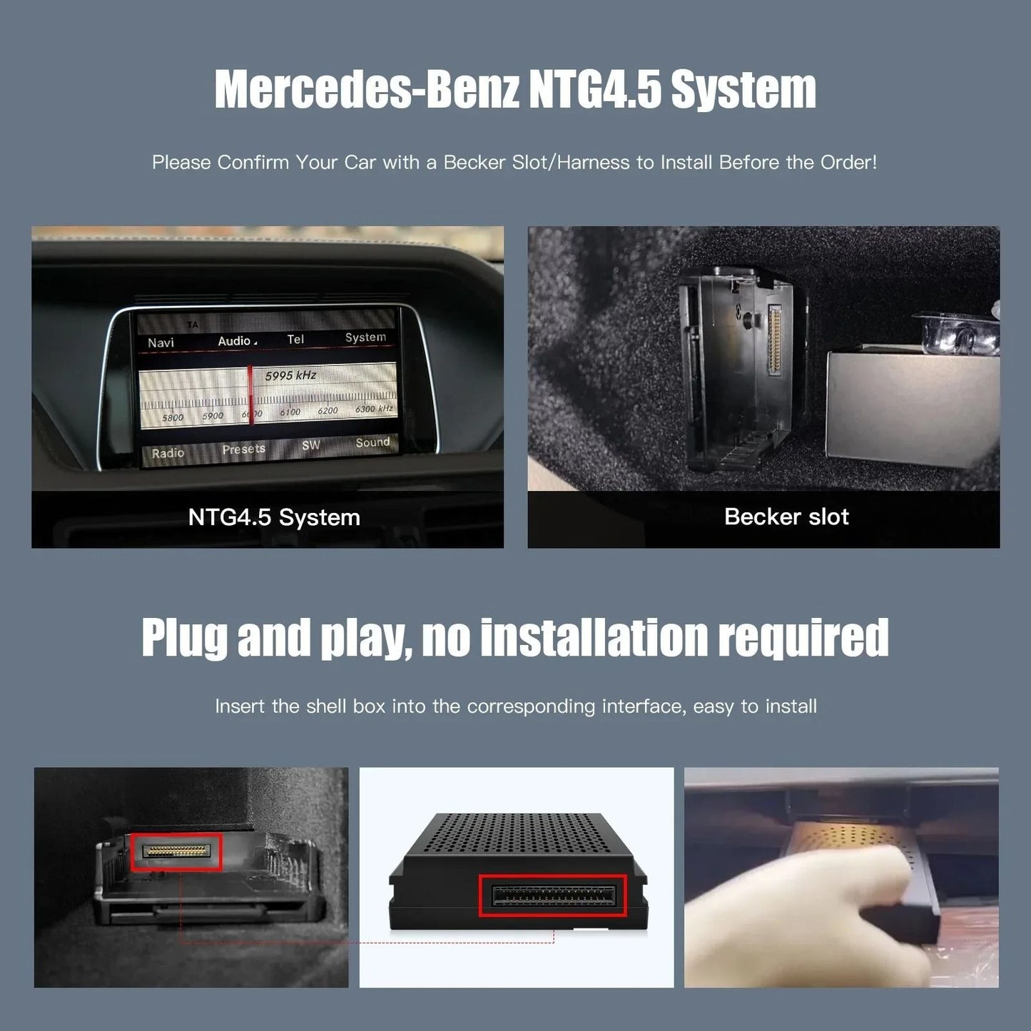 Wireless Carplay And Android Auto Module For Mercedes Benz NTG45 Becker 2