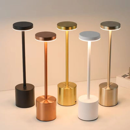 Rechargeable Metal Touch Sensor LED Table Lamp – 3-Color Adjustable Ambient Desk & Night Light