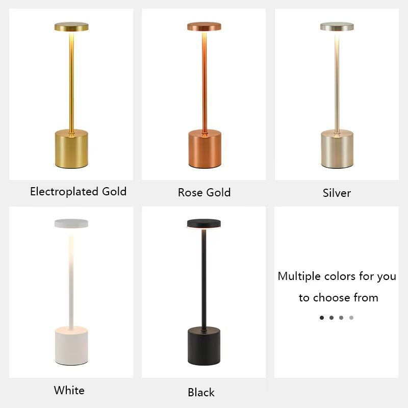 Rechargeable Metal Touch Sensor LED Table Lamp  3Color Adjustable Ambient Desk  Night Light 1