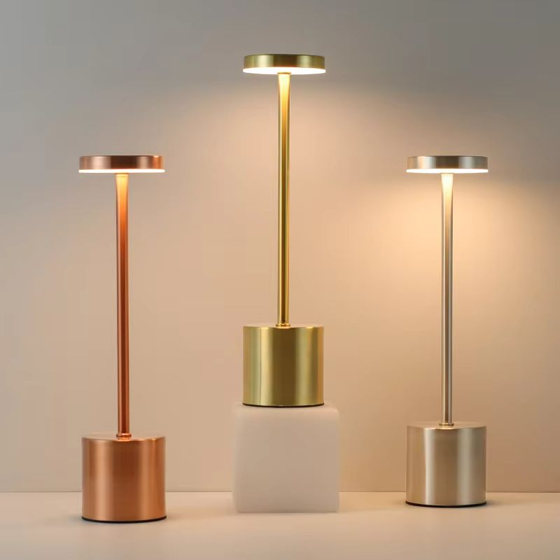 Rechargeable Metal Touch Sensor LED Table Lamp  3Color Adjustable Ambient Desk  Night Light 2