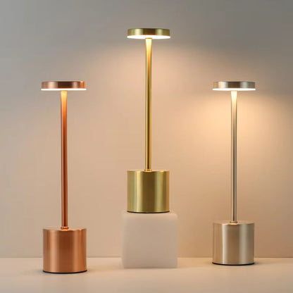 Rechargeable Metal Touch Sensor LED Table Lamp  3Color Adjustable Ambient Desk  Night Light 2