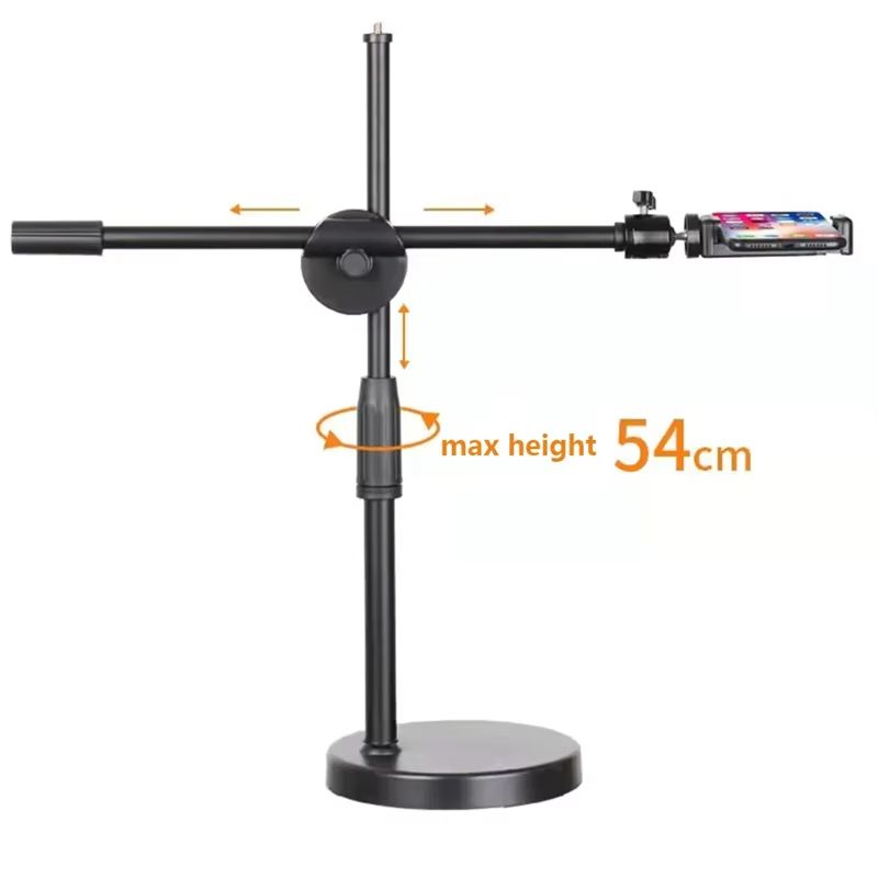 Overhead Tripod With Ring Light  Tabletop Shooting Stand With Phone Holder  Boom Arm For Photograph 4