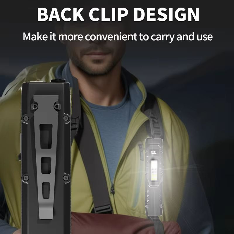 800 Lumens USB Rechargeable Tactical Flashlight  Waterproof LED Work Light With COB Side Lamp 5