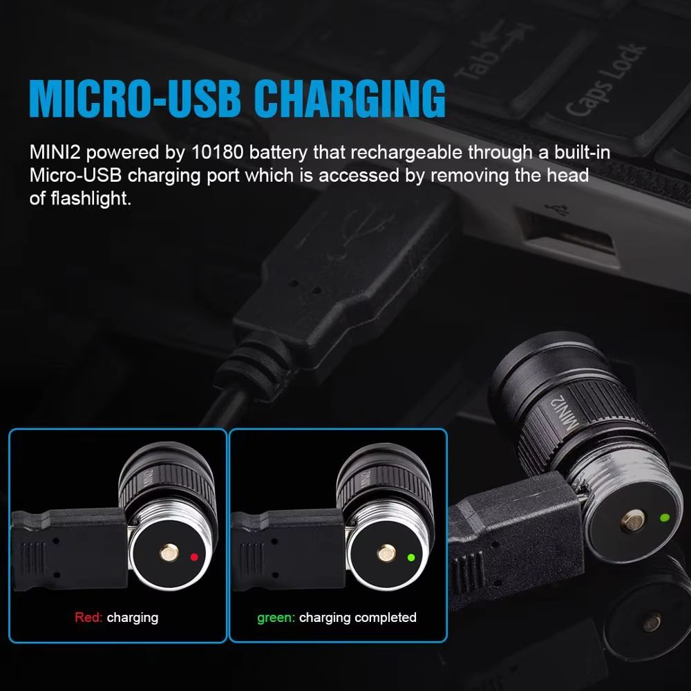 TrustFire Mini2 Rechargeable Keychain Flashlight  250 Lumens Compact EDC Torch 3