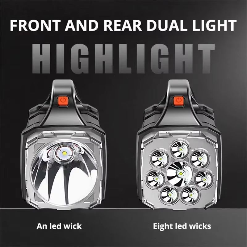 Portable Solar USB Rechargeable LED Flashlight With COB Work Light  Power Bank 4