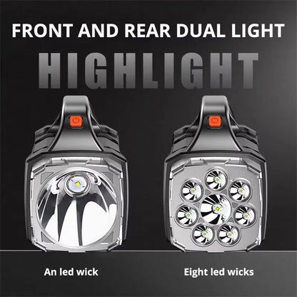 Portable Solar USB Rechargeable LED Flashlight With COB Work Light  Power Bank 4