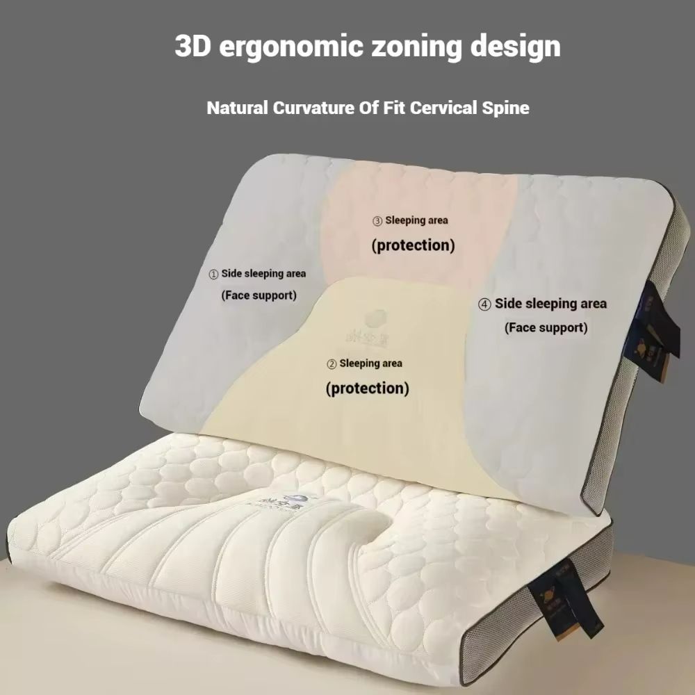 3D Breathable Mesh Neck Pillow  Ergonomic Capsule Design With Healthy Porous Fibers For Comfortable 2