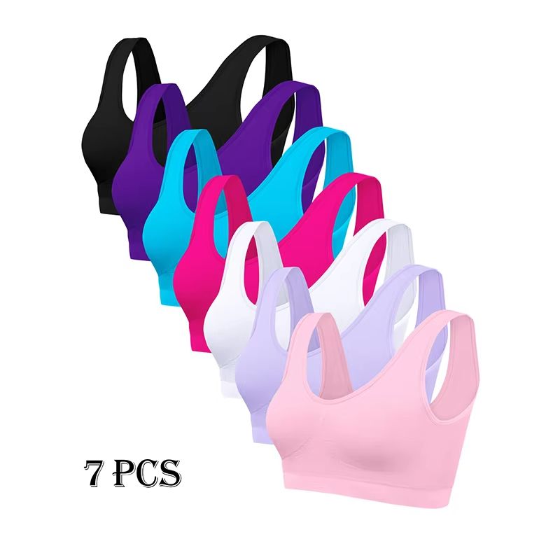 7Pack Womens Seamless Bras  Lightweight NoPad Everyday Comfort Bralette With Stretch Fabric 1
