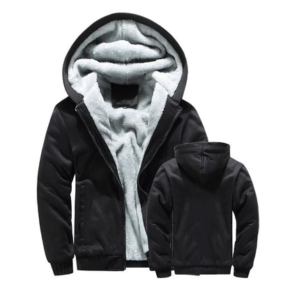 Mens Fleece Lined Hooded Winter Jacket