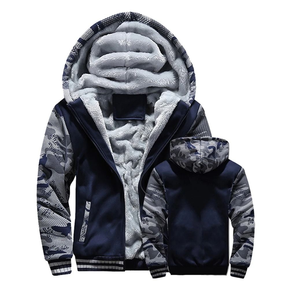 Mens Fleece Lined Hooded Winter Jacket 1