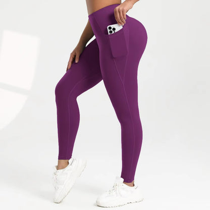 Women's High Waist Leggings with Pockets – All-Season Yoga Pants for Workout, Running & Fitness