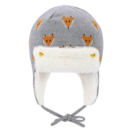 Infant & Toddler Winter Warm Cartoon Animal Baby Hats, Boys Girls Soft Earflap Beanies Pilot Caps