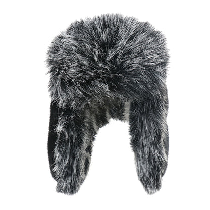 Winter Cold-proof Bomber Hat For Men And Women With Plush Ear Protection, Thickened Fleece Lining & Long Fluffy Ski Hat