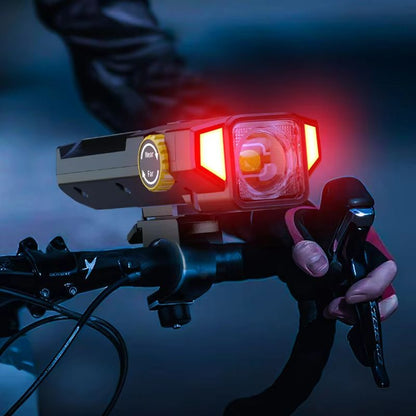 4000mAh Solar Bike Light  2000LM Rechargeable Bicycle Front Light With Zoom Beam  COB Red Side Lamp 2