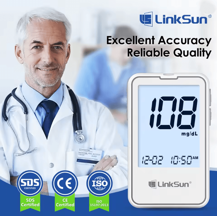 Linksun Blood Glucose Meter Kit With Digital Glucometer For Diabetes Testing 1