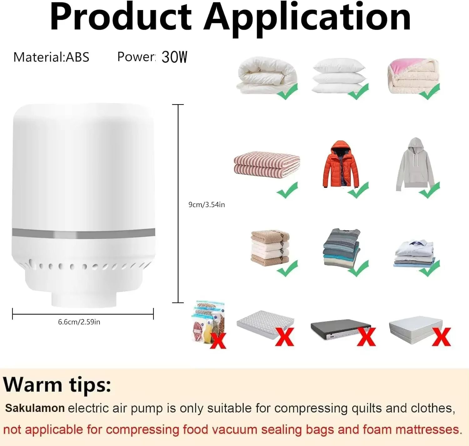 Portable Electric Pump For Vacuum Bags  Compact Compression Bag Pump For Clothes Quilts  Travel Sto 2