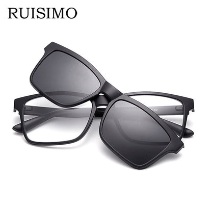 RUISIMO Men Eyeglasses, Fashion Computer Glasses Frame, Brand Design Retro Plain Eye Glasses for Office & Casual Wear