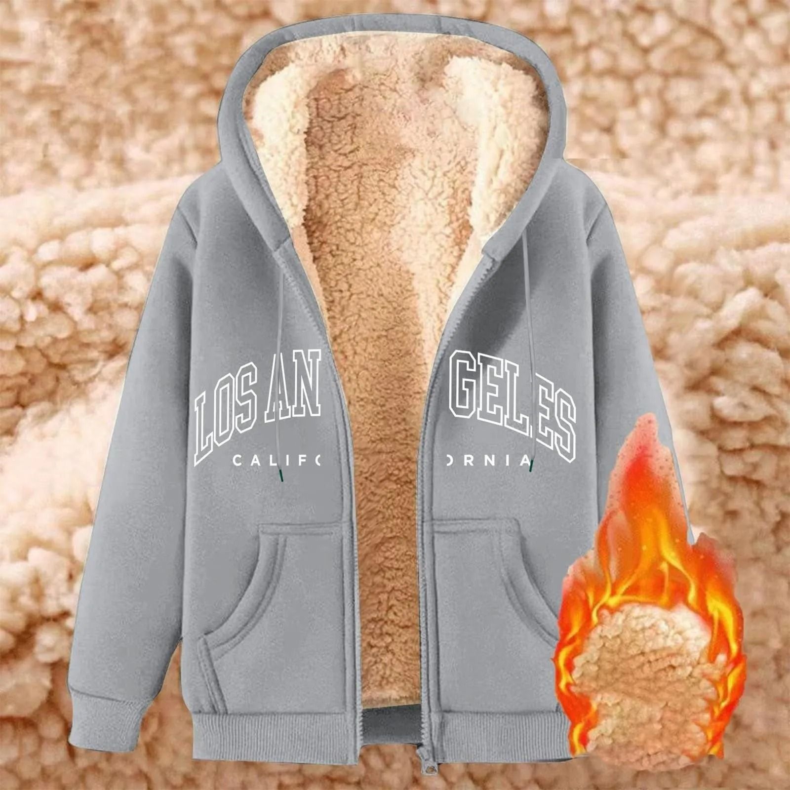 Womens Fleece Lined Zip Up Hoodie With Pockets 10