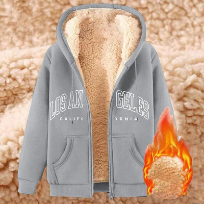Womens Fleece Lined Zip Up Hoodie With Pockets 10