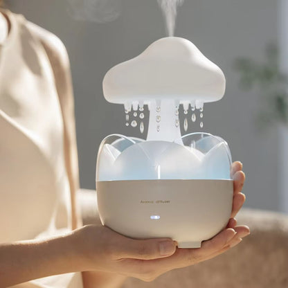 Mushroom Rain Cloud Humidifier – Electric Aroma Diffuser with Night Light & Relaxing Water Drop Sounds