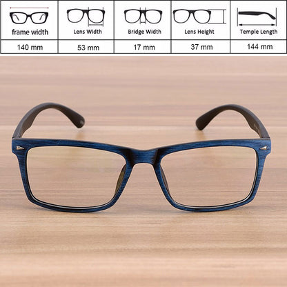 Vintage Reven Glasses Men and Women Wooden Pattern Unisex Fashion Retro Optical Spectacle Eyeglasses Frame