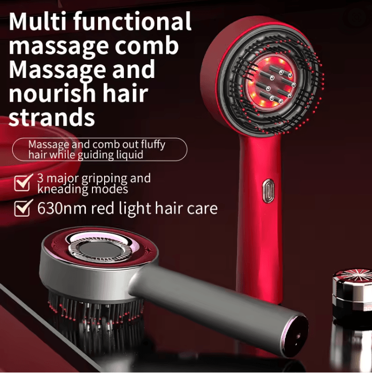 Electric Vibration Scalp Massage Comb with Red Light Therapy for Hair Growth and Anti Hair Loss