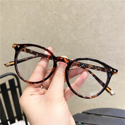 Unisex Vintage Round Optical Glasses Frame Anti Blue Light Eyeglasses with Transparent Prescription Lens for Women & Men