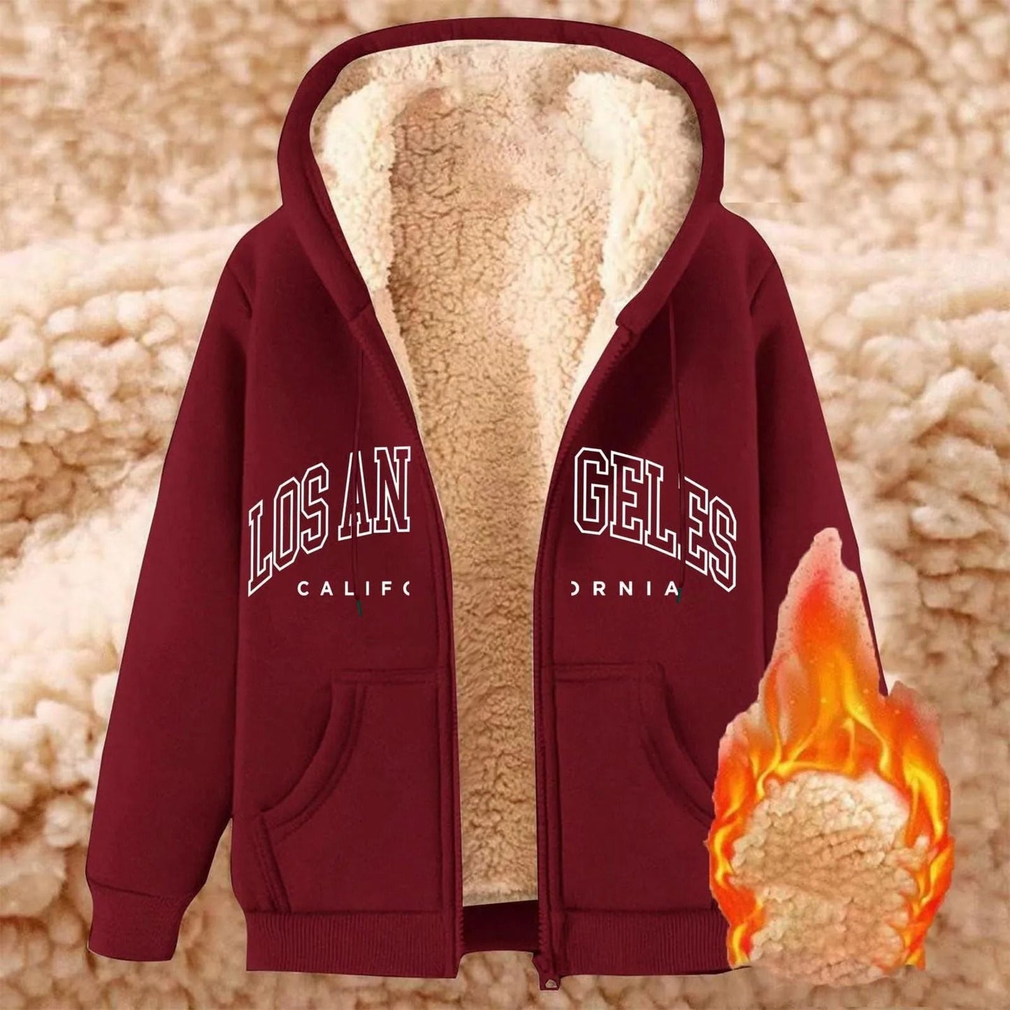 Womens Fleece Lined Zip Up Hoodie With Pockets 19
