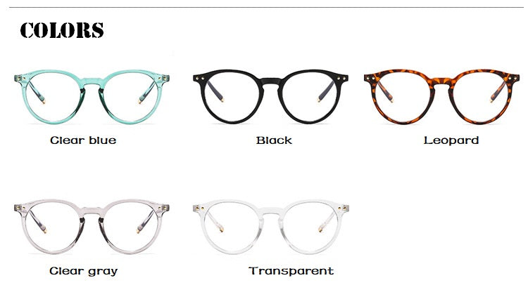Unisex Vintage Round Optical Glasses Frame Anti Blue Light Eyeglasses With Transparent Prescription 5