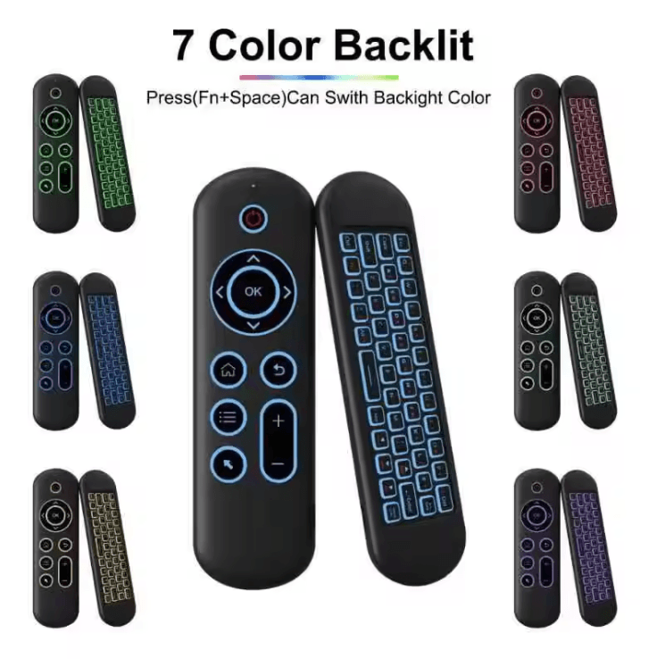 Wireless Air Mouse Remote With Mini Keyboard And 7 Color Backlight For Smart TV And PC 1