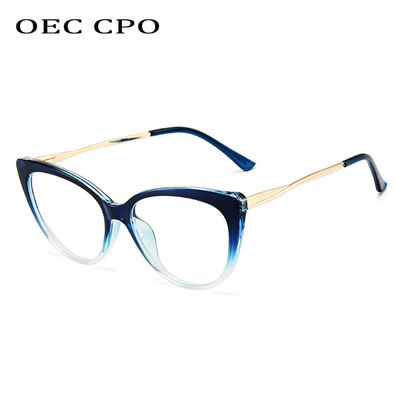 OEC CPO Vintage Cat Eye Optical Glasses Frames Women Stylish Eyewear Clear Lens Optical Eyeglasses Frame Prescription