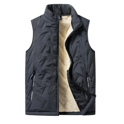 Mens Cotton Padded Vest Jacket With Stand Collar 4