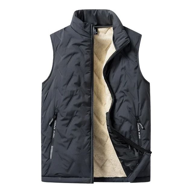 Mens Cotton Padded Vest Jacket With Stand Collar 6