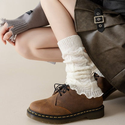Solid Color Knitting Leg Warmers, Cute Sweet Warm Foot Cover for Lolitas & Winter Fashion