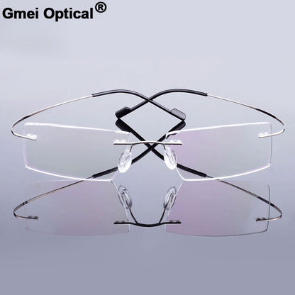 Ultralight Gmei Optical Fashion Rimless Glasses Frame Memory Alloy Eyeglasses Prescription Flexible Frames