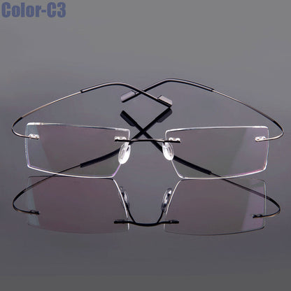 Ultralight Gmei Optical Fashion Rimless Glasses Frame Memory Alloy Eyeglasses Prescription Flexible Frames